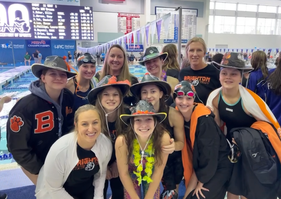 The Brighton High School swim and dive team traveled to Holland, Michigan, from November 20-21 to compete in the MHSAA Division 1 state meet.