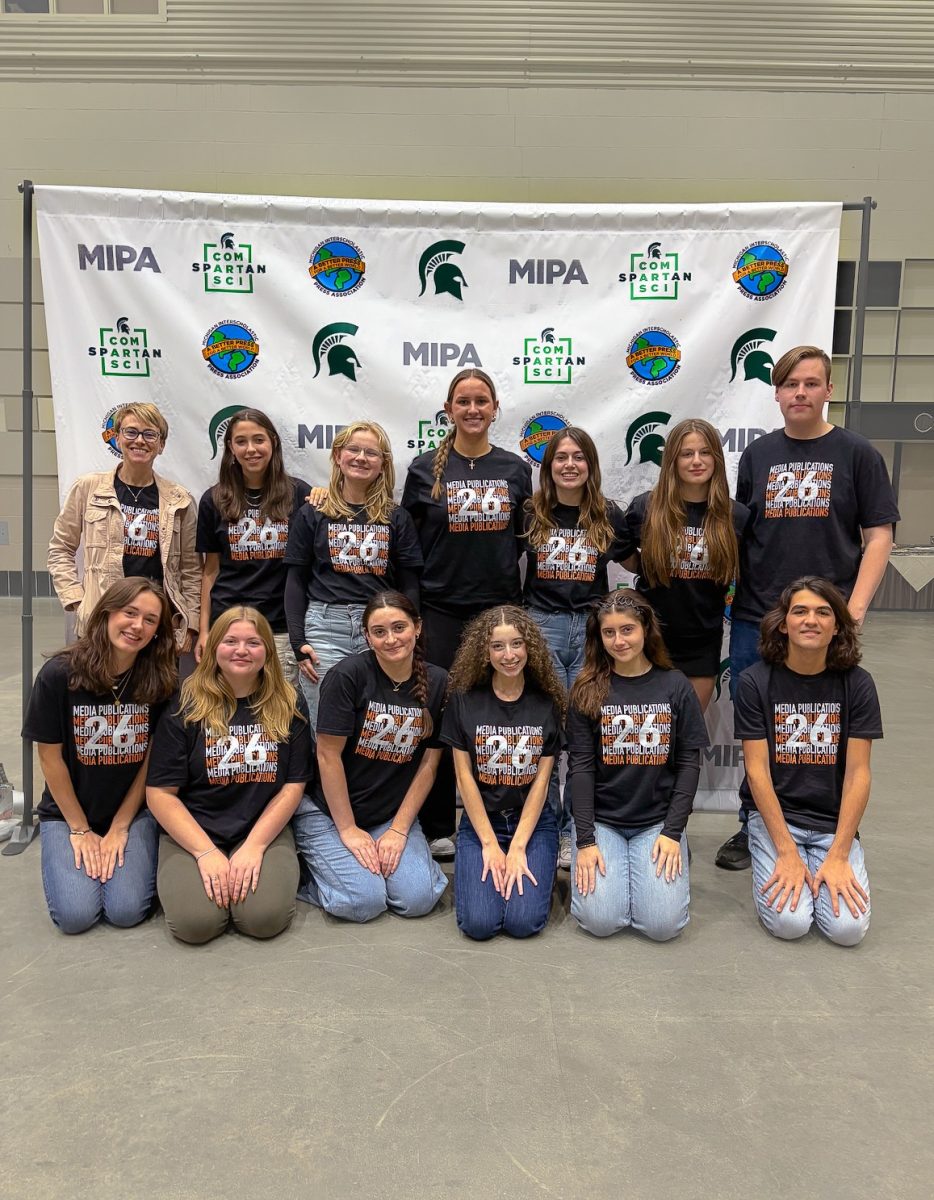 Thirteen members of Brighton High School's Media Publications program attended the Michigan Interscholastic Press Association's 2025 Fall Conference on Oct. 8, 2025, where they had the opportunity to attend journalism panels and bond as a class.