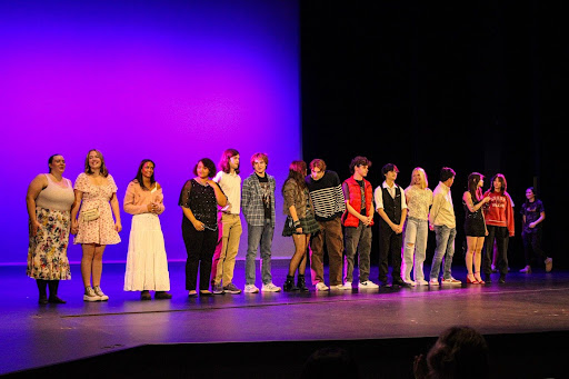 Student performers at Brighton's Got Talent, a prom fundraiser hosted by the Junior Class Council on Nov. 20, await the final placement announcements from the judges.
