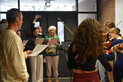 Orchestra and AP Calculus AB students come together to perform holiday carols the week before winter break.