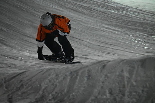 Sophomore Allyson Fusik makes her way down the slope at Mt. Brighton.